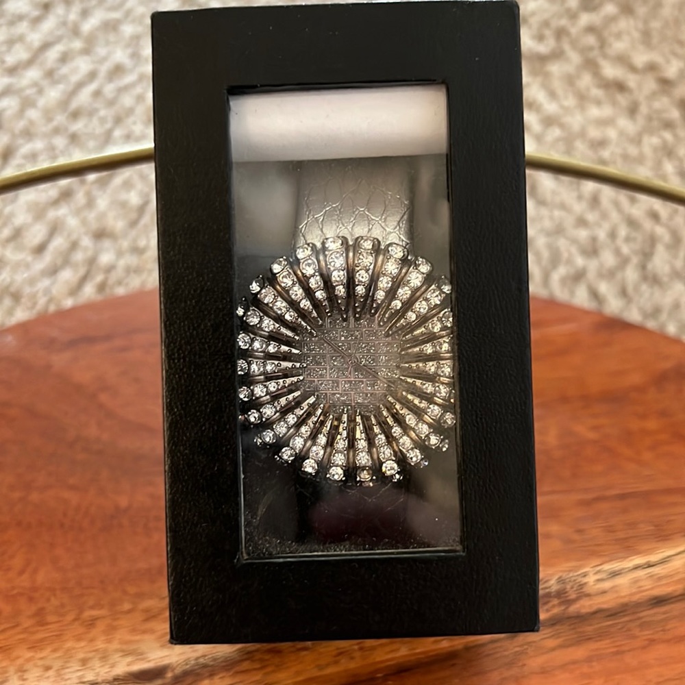 Cache Rhinestone Starburst Dial Watch With Genuin… - image 8